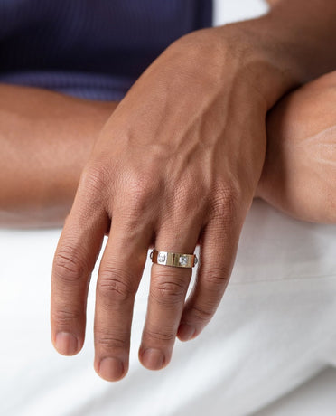 AMADOR Two-Tone Gold Ring with 0.30ct Diamonds