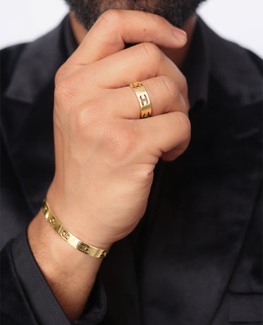 SHADOW BRIGGS Gold Cuff Bangle Bracelet