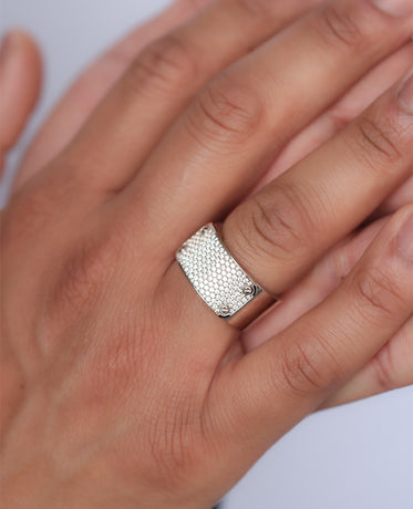 DONLIN Two-Tone Gold Ring with Plate and 0.90ct Diamonds - Wide Version