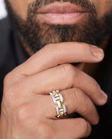 BRIGGS EDGE Two-Tone Gold Ring with 0.75ct Diamonds