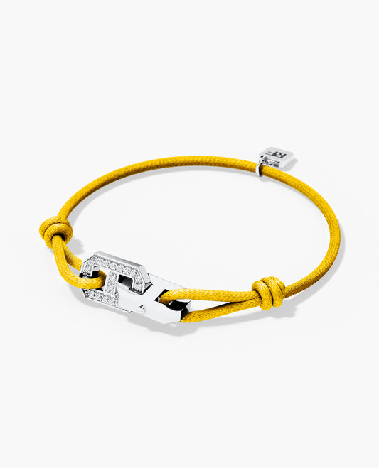 BRIGGS Cord Bracelet with Gold Charm & 0.45ct Diamonds