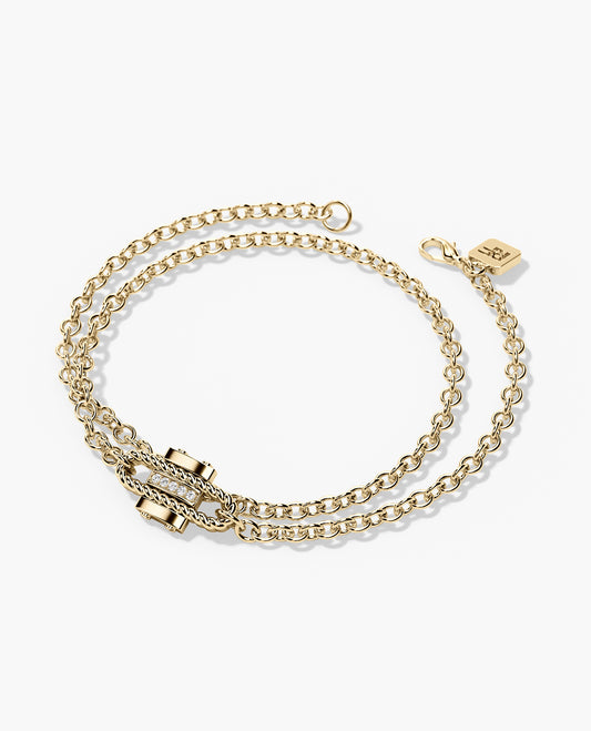 ROPES Gold Charm Bracelet with 0.05ct Diamonds