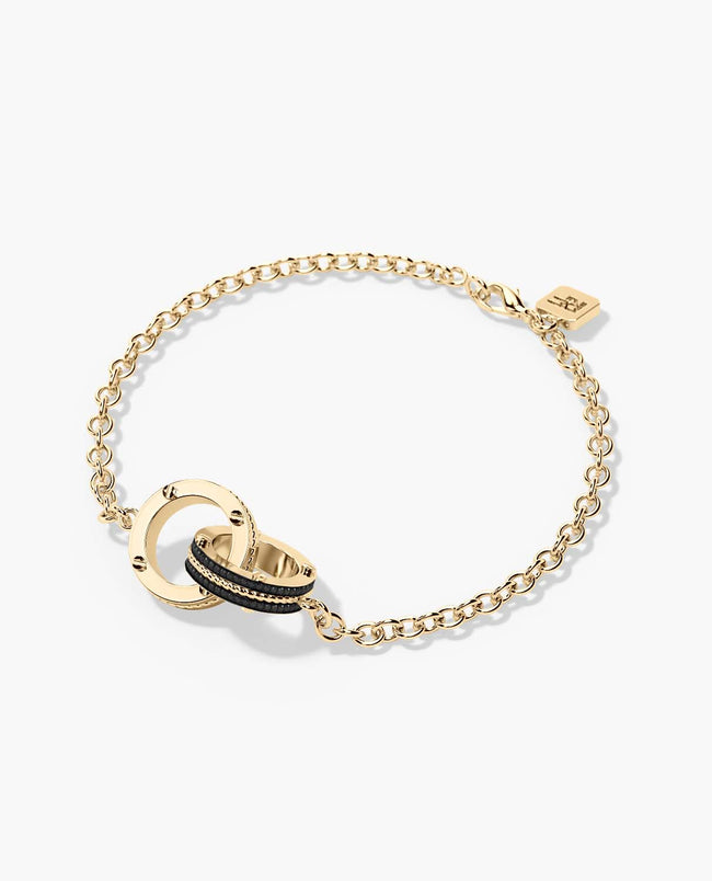 ROPES Gold Charm Bracelet with 0.20ct Black Diamonds