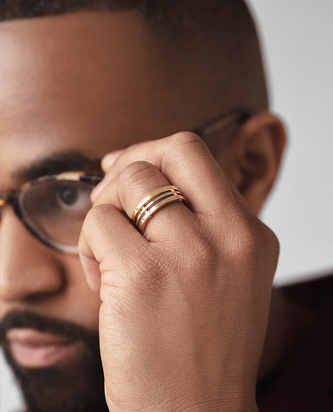 BREWER Three-Tone Gold Ring