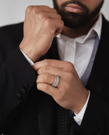 BREWER Two-Tone Gold Wedding Band with 3.10ct Diamonds