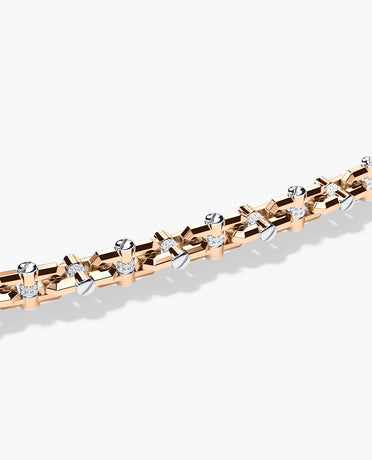 MOSS Two-Tone Gold Link Necklace with Diamonds