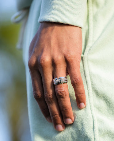 CLEBURNE Gold Statement Ring with 2.70ct Diamonds - Wide Version