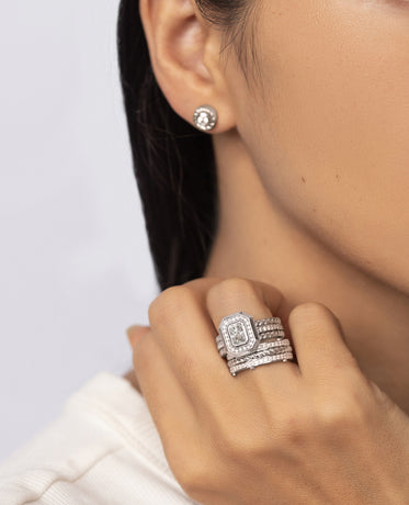 ROPES Emerald Cut Diamond Engagement Ring in Gold and Platinum