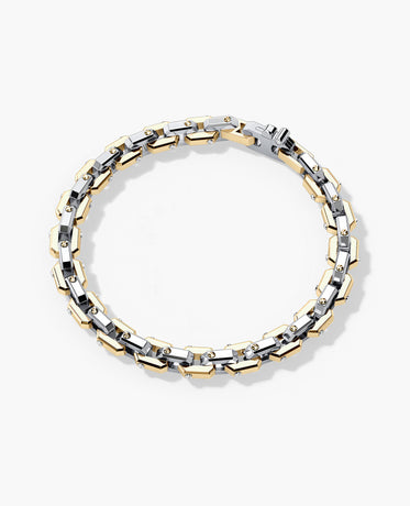EMPIRE CHAIN Link Bracelet in Two-Tone Gold