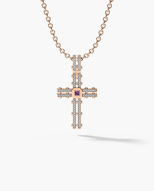 LA PAZ Pendant in Gold with 0.20ct Amethyst and Diamonds