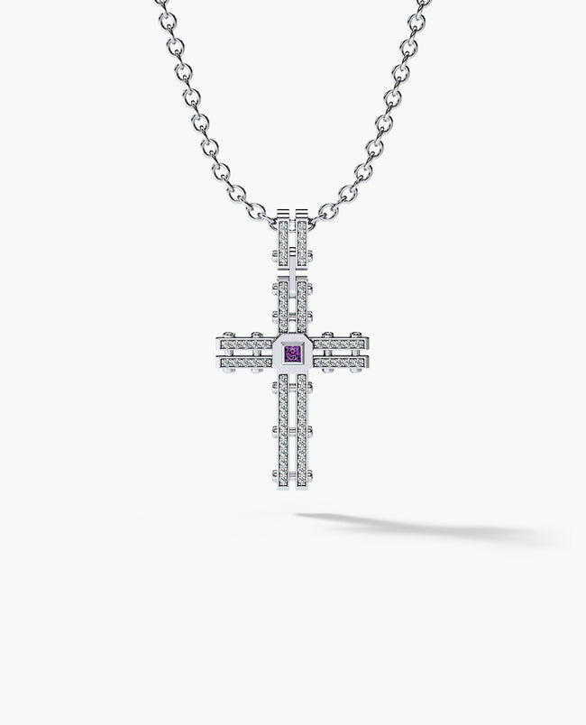 LA PAZ Pendant in Gold with 0.20ct Amethyst and Diamonds