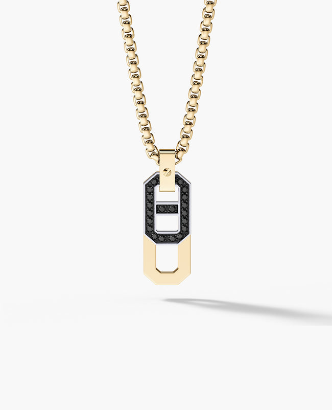 BRIGGS Two-Tone Pendant in Gold with 0.30ct Black Diamonds