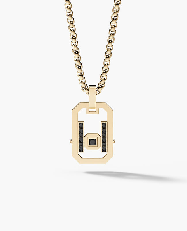 LA PAZ Pendant in Gold with 0.25ct Black Diamonds