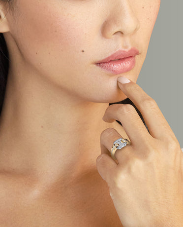 BRIGGS MINI Two-Tone Gold Ring with 0.30ct Diamonds