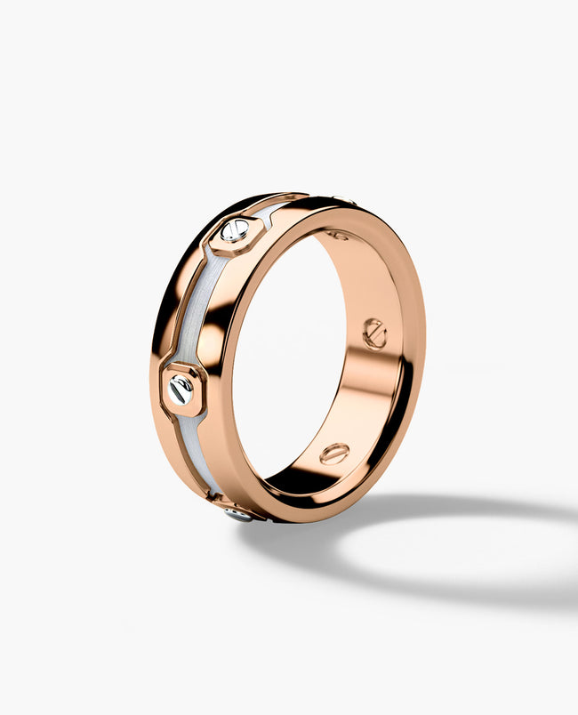 NEWMONT Two Tone Gold Wedding Ring