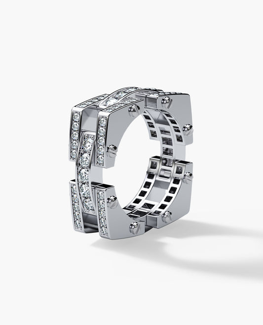 BINGHAM Gold Square Ring with 2.15ct Diamonds