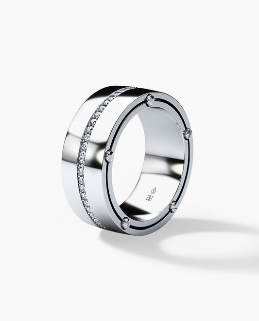 FRANKLIN Comfort Fit Gold Ring with 0.50ct Diamonds - Wide Version