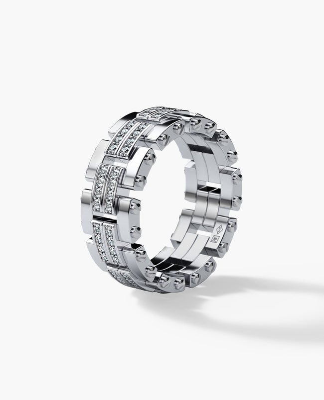 GETCHELL Gold Ring with 0.80ct Diamonds - Wide Version