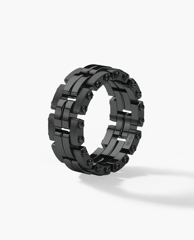 GETCHELL EverBlak Black Gold Ring - Wide Version