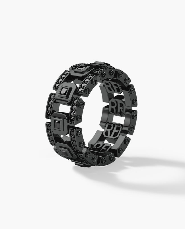 LA PAZ EverBlak Black Gold Ring with 1.20ct Black Diamonds