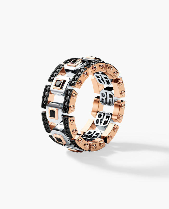 LA PAZ Two-Tone Gold Ring with 1.20ct Black Diamonds