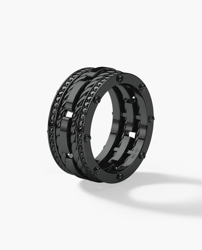 ROPES EverBlak Black Gold Ring with 1.05ct Black Diamonds