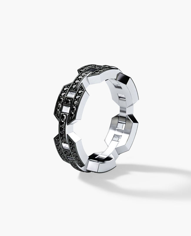 BRIGGS Gold Ring with 0.24ct Black Diamonds