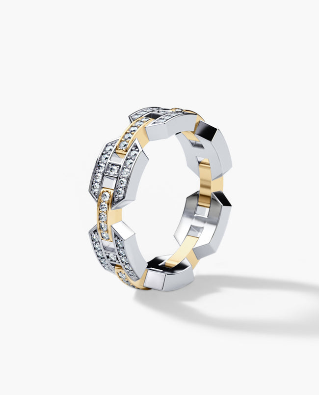 BRIGGS Two-Tone Gold Ring with 0.24ct Diamonds