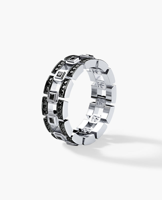 LA PAZ Gold Ring with 0.50ct Black Diamonds