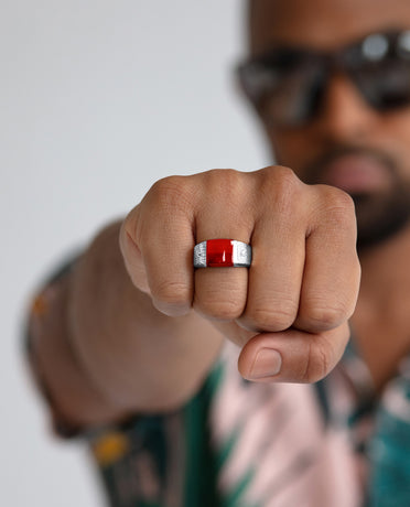 MONTANA Gold Diamond Signet Ring with 1.25ct Carnelian and Diamonds