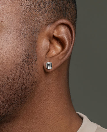 Ready to Ship - BRIGGS 14k Gold Single Stud Earring with 0.18ct Black Diamonds