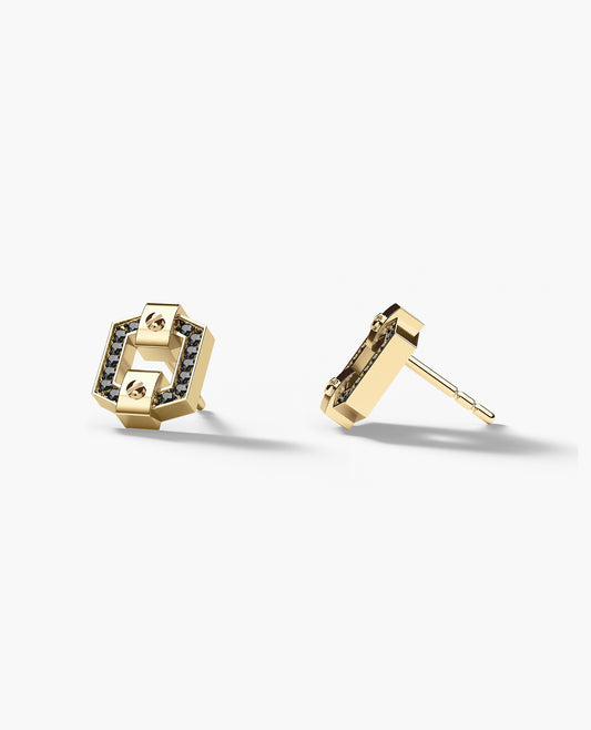 NORTHSTAR Gold Single Stud Earring with 0.09ct Black Diamonds