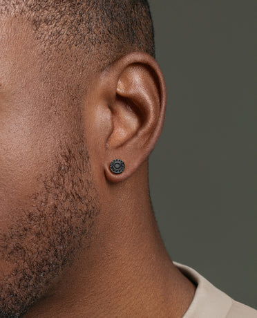 ROPES EverBlak Black Gold Single Stud Earring with 0.20ct Black Diamonds