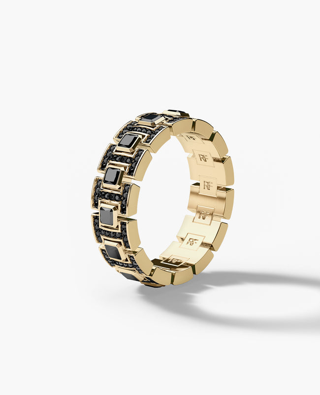 LA PAZ Gold Ring with 1.30ct Black Diamonds