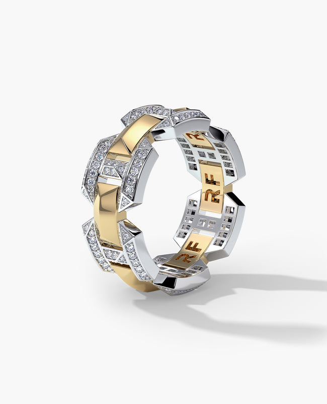 BRIGGS EDGE Two-Tone Gold Ring with 0.75ct Diamonds