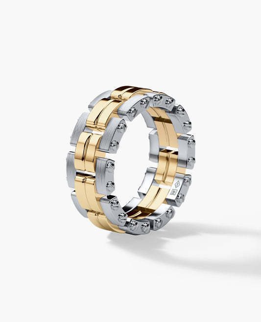 GETCHELL Two-Tone Gold Ring - Wide Version