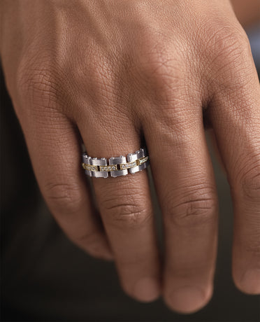 GETCHELL Two-Tone Gold Ring with 0.40ct Diamonds