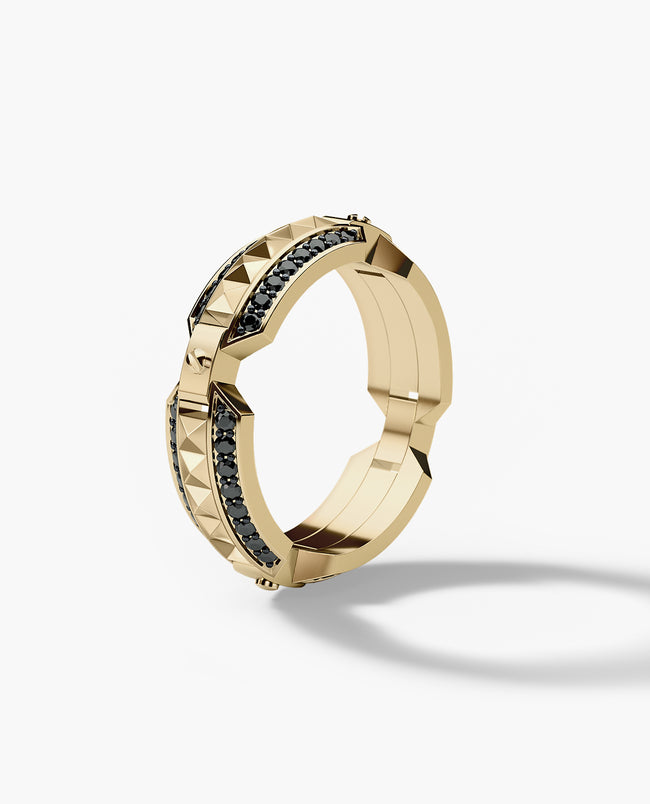 EMINENCE Gold Ring with 0.65ct Black Diamonds