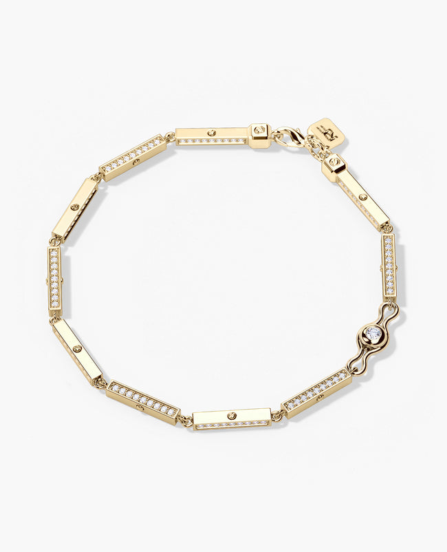 BAR CHAIN Bracelet with Diamonds