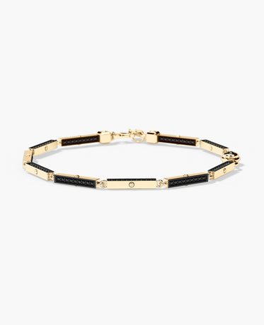 BAR CHAIN Bracelet with Black Diamonds