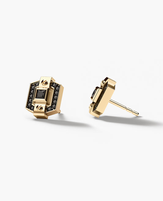 NORTHSTAR Gold Single Stud Earring with 0.19ct Black Diamonds