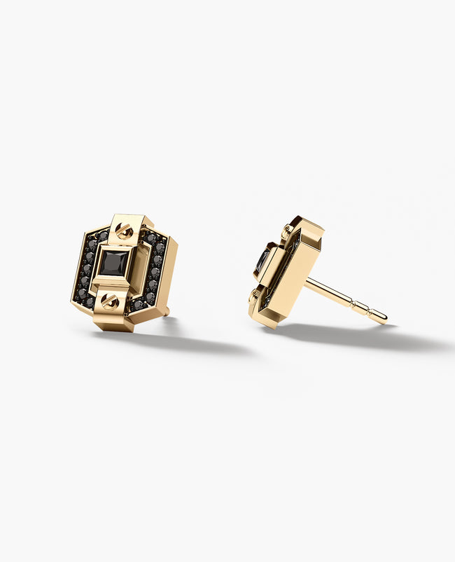 NORTHSTAR Gold Single Stud Earring with 0.19ct Black Diamonds