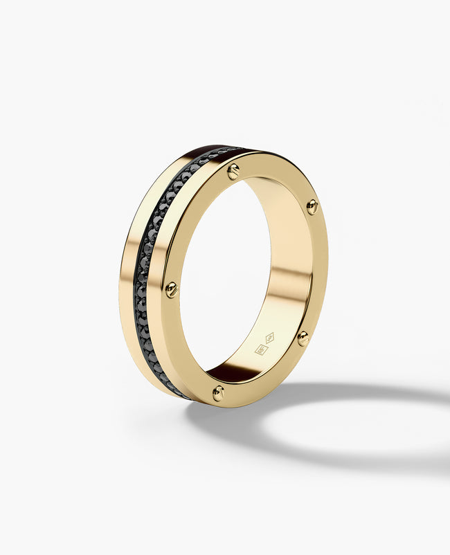 NORSE Gold Ring with 0.55ct Black Diamonds - 5.5mm