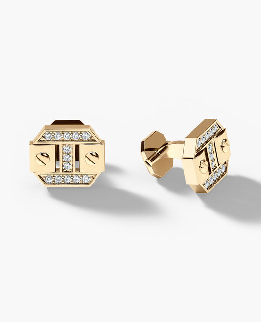BRIGGS Gold Cuff Links with 0.70ct Diamonds