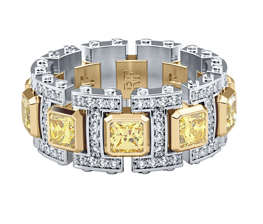 Ring with Yellow Diamonds