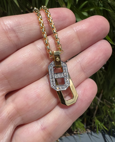 BRIGGS Two-Tone Pendant in Gold with 0.30ct Diamonds